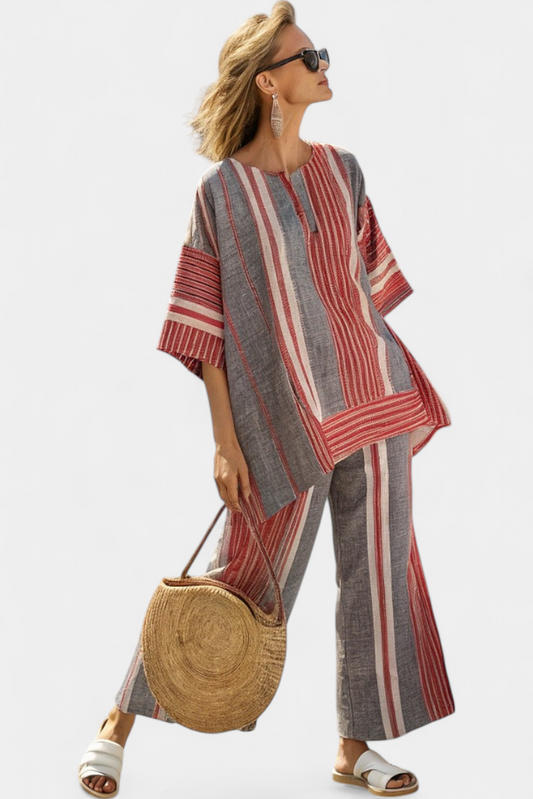 Bravine | Ropa de cama de lino elegante color coral