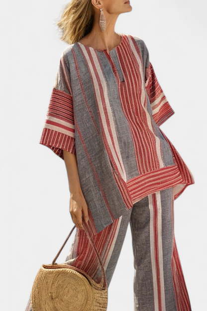 Bravine | Ropa de cama de lino elegante color coral