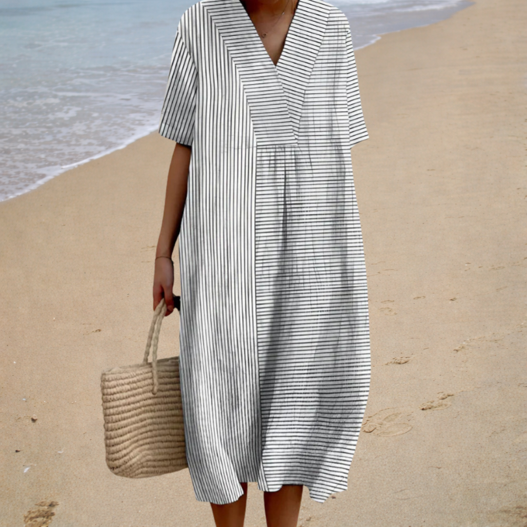 Delphine | Vestido midi de rayas