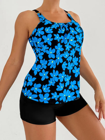 Madeline | Conjunto de tankini con estampado floral medianoche