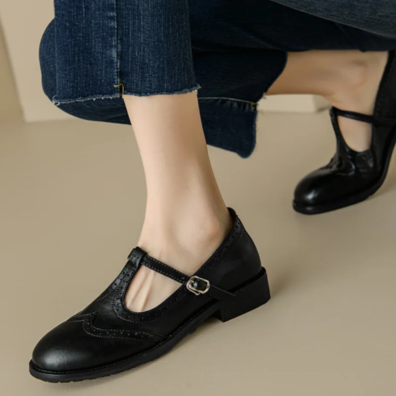 Elegantes zapatos Mary Jane con tira en forma de T