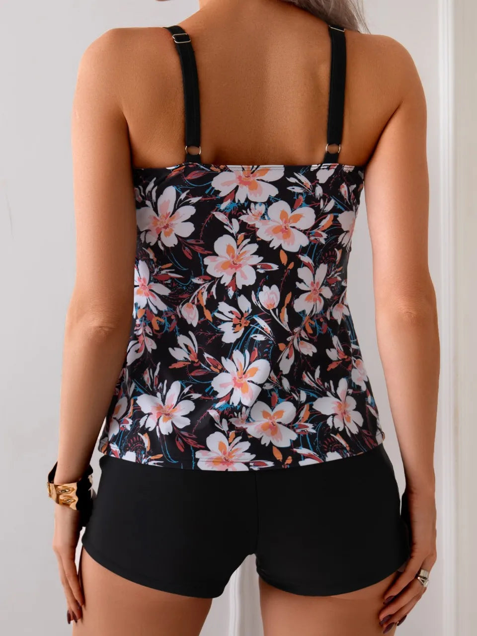 Madeline | Conjunto de tankini con estampado floral medianoche
