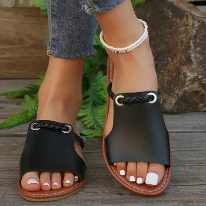 Sandalias sin cordones trenzadas