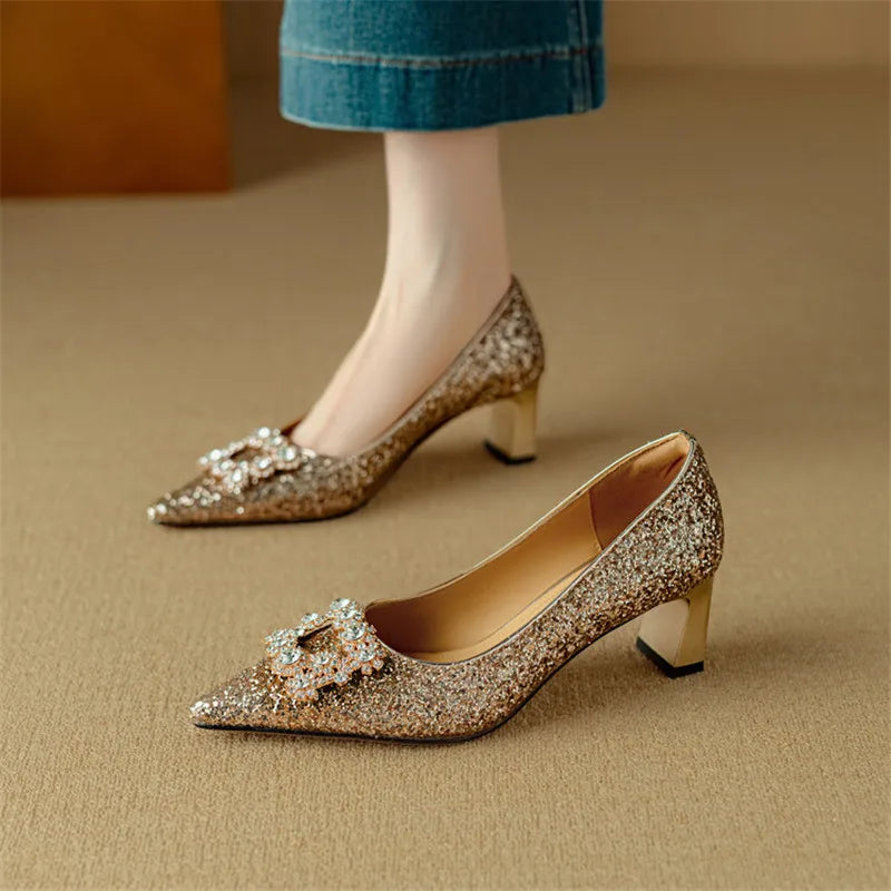 Zapatos de tacón con lentejuelas Gloria