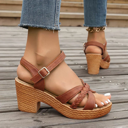 MELODIE | Sandalias de plataforma con tira trenzada