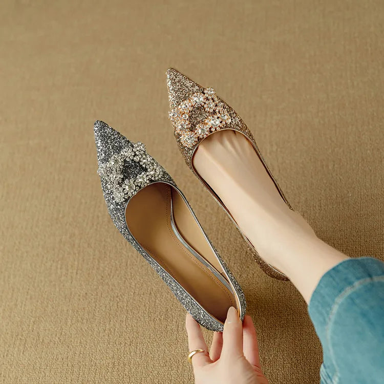 Zapatos de tacón con lentejuelas Gloria