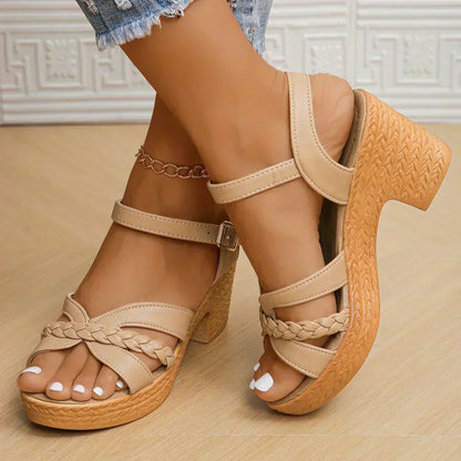 MELODIE | Sandalias de plataforma con tira trenzada