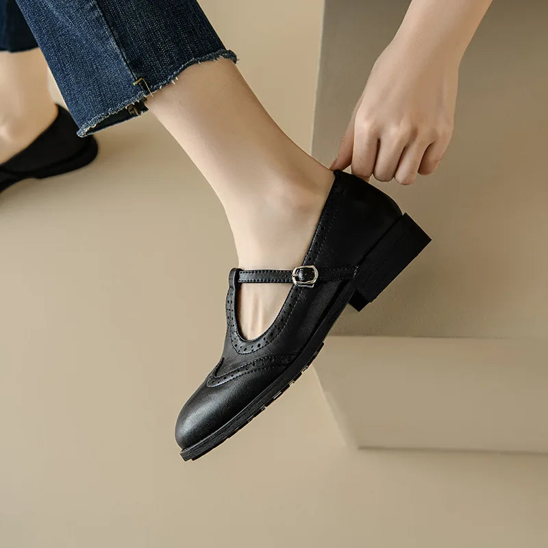 Elegantes zapatos Mary Jane con tira en forma de T