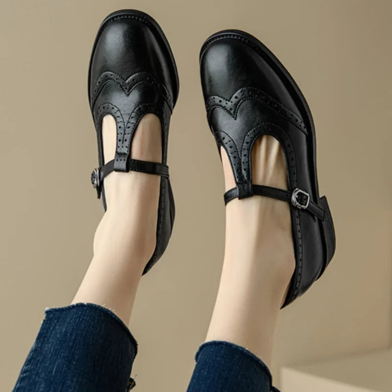 Elegantes zapatos Mary Jane con tira en forma de T