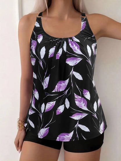 Madeline | Conjunto de tankini con estampado floral medianoche