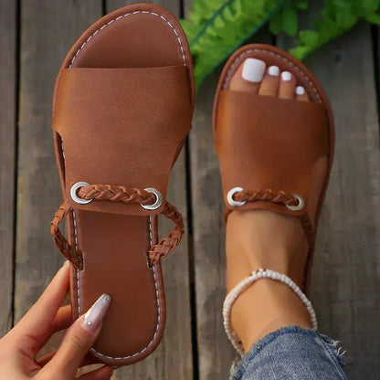 Sandalias sin cordones trenzadas