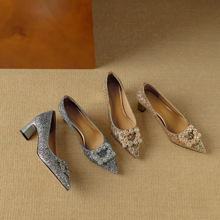 Zapatos de tacón con lentejuelas Gloria