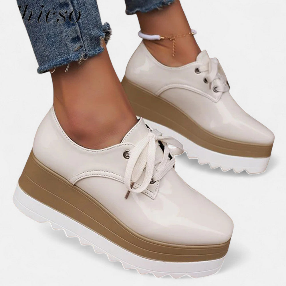 Zapatos Derby ortopédicos Chiara con suela alta