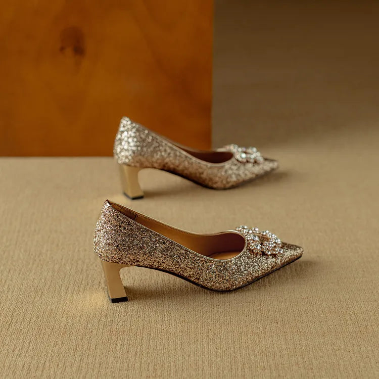 Zapatos de tacón con lentejuelas Gloria