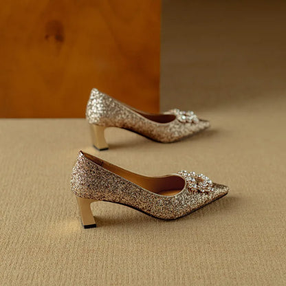 Zapatos de tacón con lentejuelas Gloria