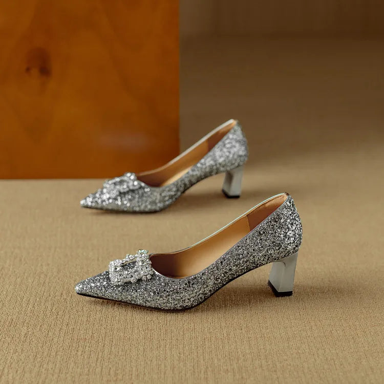 Zapatos de tacón con lentejuelas Gloria