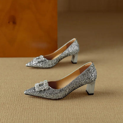 Zapatos de tacón con lentejuelas Gloria