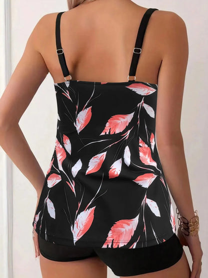 Madeline | Conjunto de tankini con estampado floral medianoche