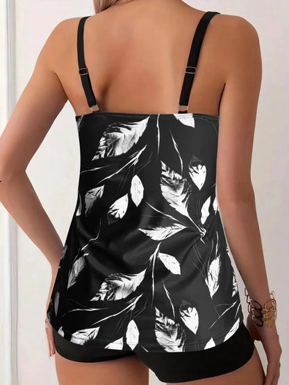 Madeline | Conjunto de tankini con estampado floral medianoche