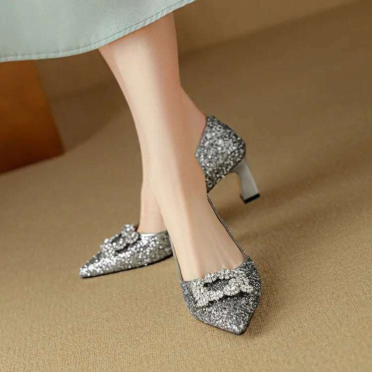 Zapatos de tacón con lentejuelas Gloria
