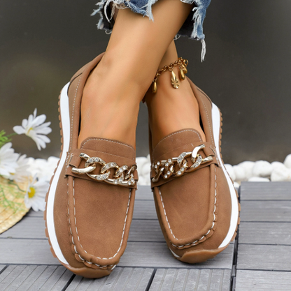 Elle - Mocasines con hebilla de diamante