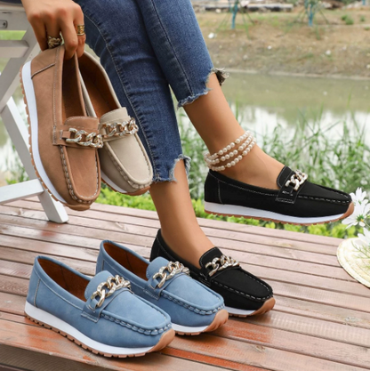 Elle - Mocasines con hebilla de diamante