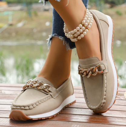 Elle - Mocasines con hebilla de diamante