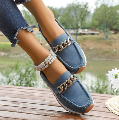 Elle - Mocasines con hebilla de diamante