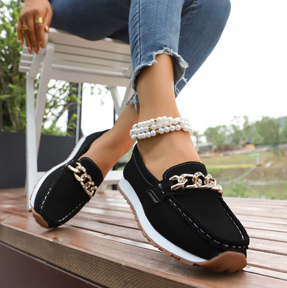 Elle - Mocasines con hebilla de diamante