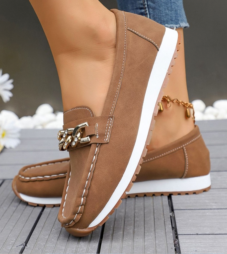 Elle - Mocasines con hebilla de diamante