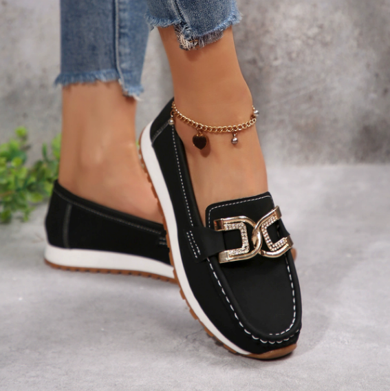Emma - Elegantes mocasines con hebilla de diamantes