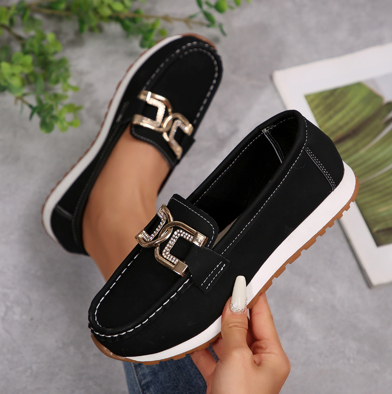 Emma - Elegantes mocasines con hebilla de diamantes