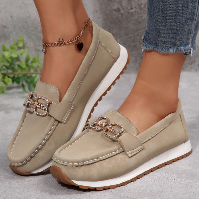 Emma - Elegantes mocasines con hebilla de diamantes