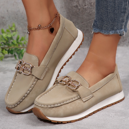 Emma - Elegantes mocasines con hebilla de diamantes