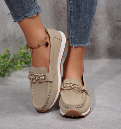 Emma - Elegantes mocasines con hebilla de diamantes