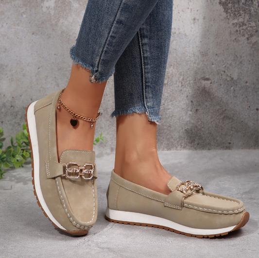 Emma - Elegantes mocasines con hebilla de diamantes