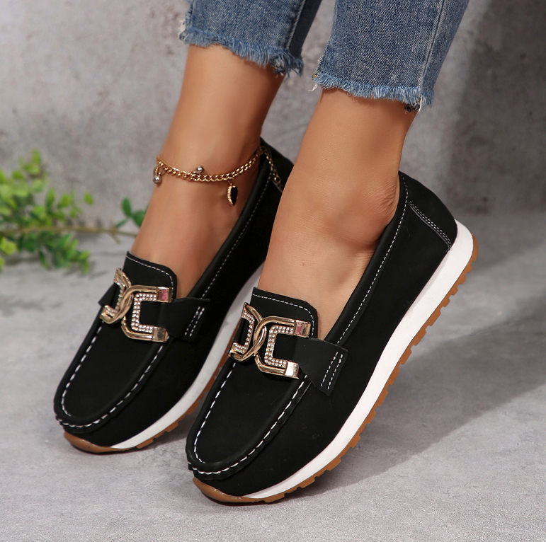 Emma - Elegantes mocasines con hebilla de diamantes