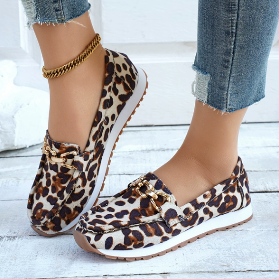 Everly – Mocasines con estampado de leopardo