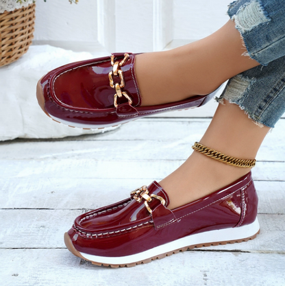 Eleanor - Mocasines burdeos brillantes