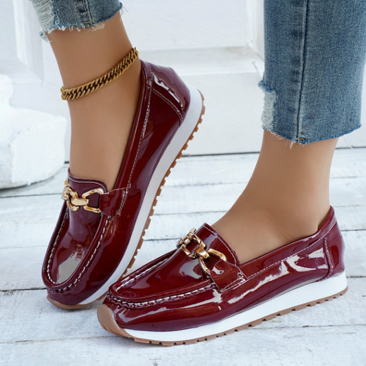 Eleanor - Mocasines burdeos brillantes