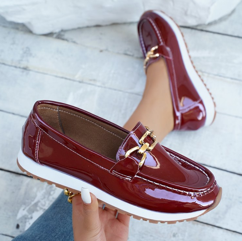Eleanor - Mocasines burdeos brillantes