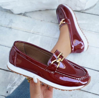Eleanor - Mocasines burdeos brillantes