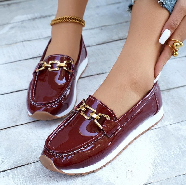 Eleanor - Mocasines burdeos brillantes