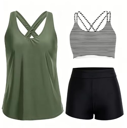 Mónica | Conjunto de tankini de 3 piezas