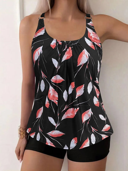 Madeline | Conjunto de tankini con estampado floral medianoche