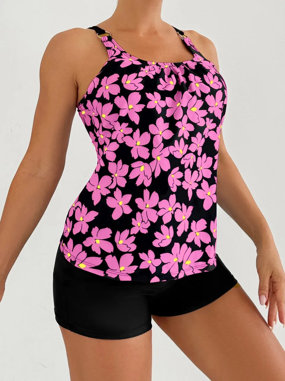 Madeline | Conjunto de tankini con estampado floral medianoche