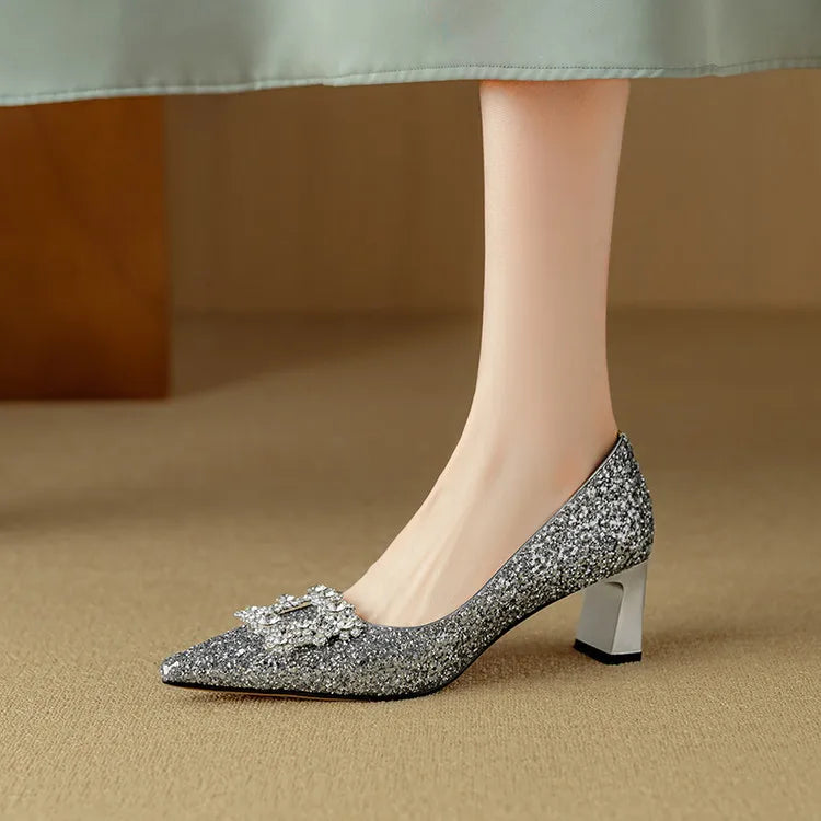 Zapatos de tacón con lentejuelas Gloria