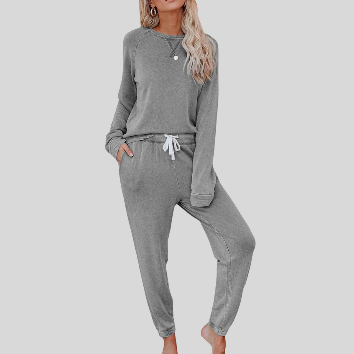 JOCELYN™ - Conjunto informal de manga larga con pantalón deportivo