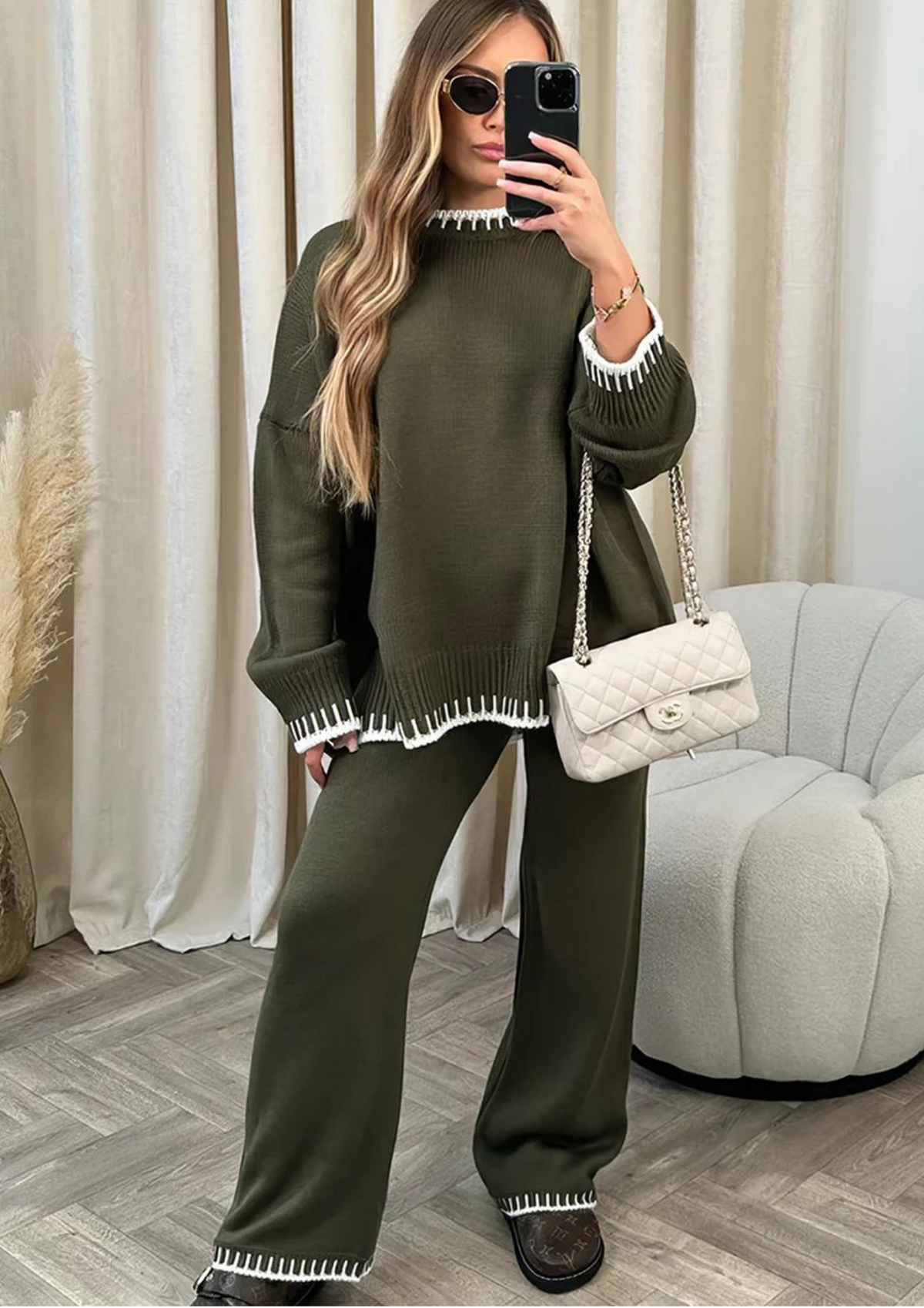 Conjunto de ropa de estar por casa holgado para mujer