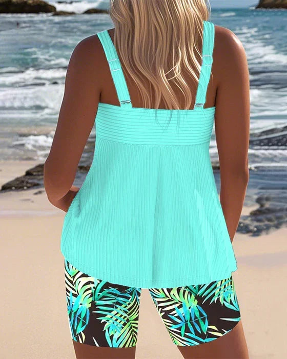 Daphne - Conjunto de tankini arrugado favorecedor